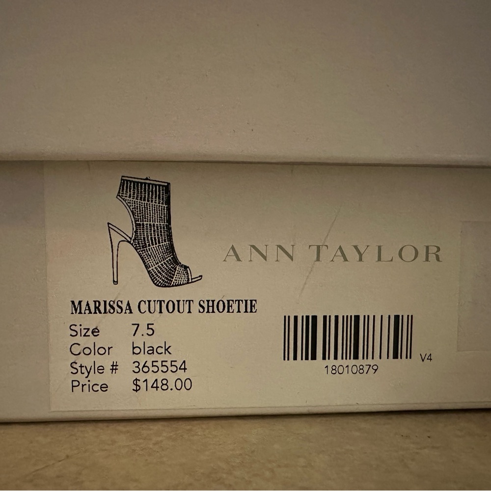 Black cutout heels, Ann Taylor size 7.5 gold zipper, wore only once.